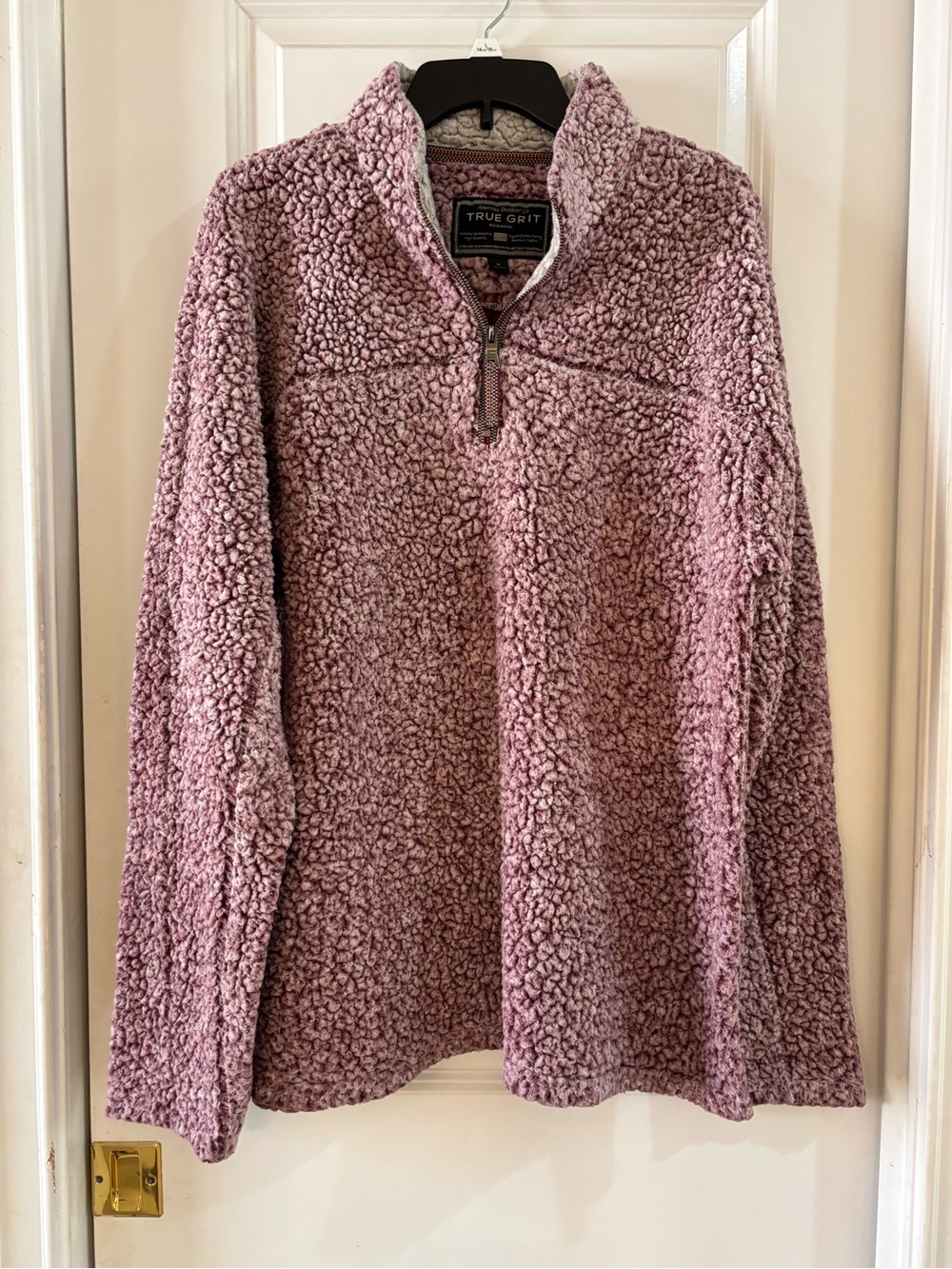 True Grit Women's Plush Quarter-Zip Turtleneck Sweater - Mauve Pink